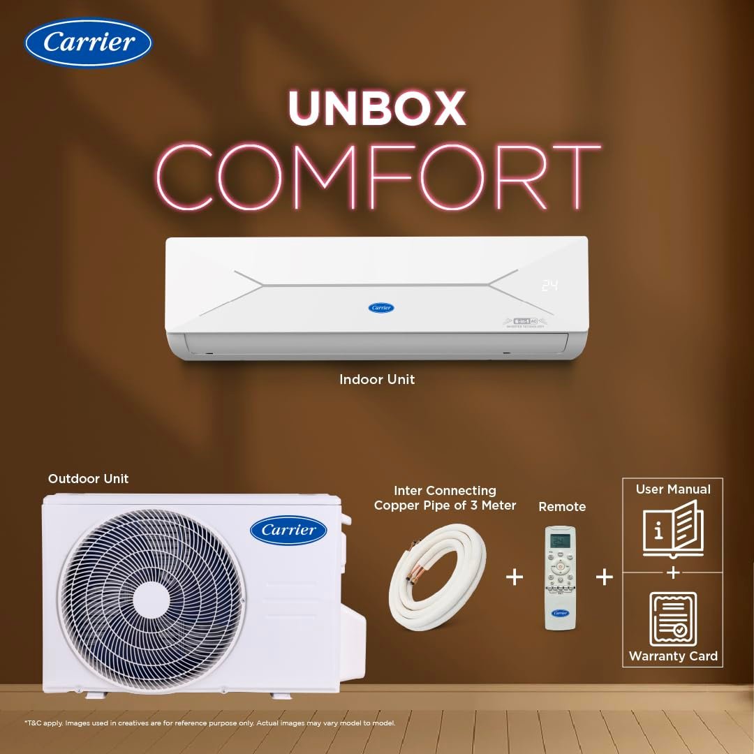 Carrier 1.5 Ton 3 Star Flexicool Inverter Split AC White