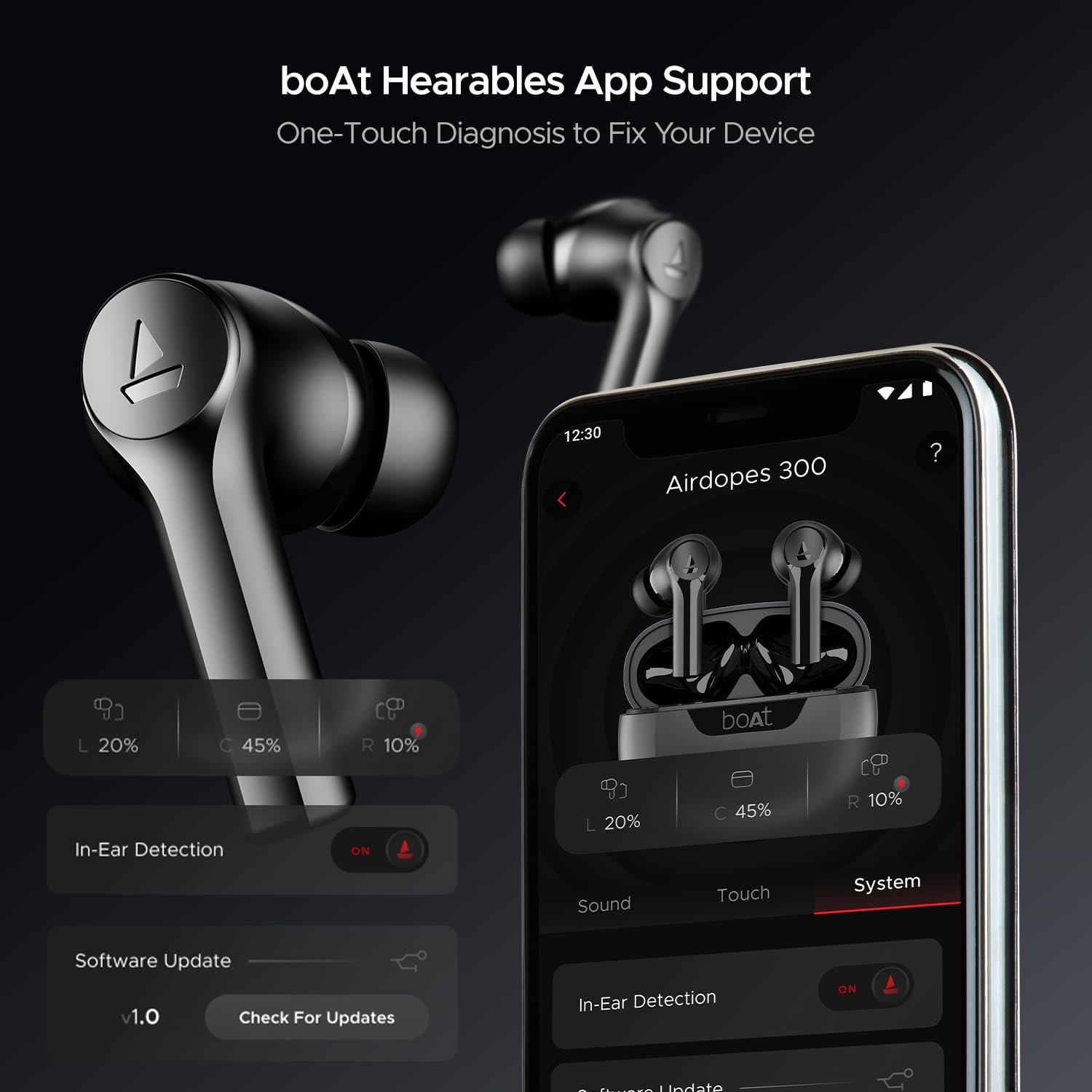 boAt Airdopes 300 Wireless Earbuds Gunmetal Black