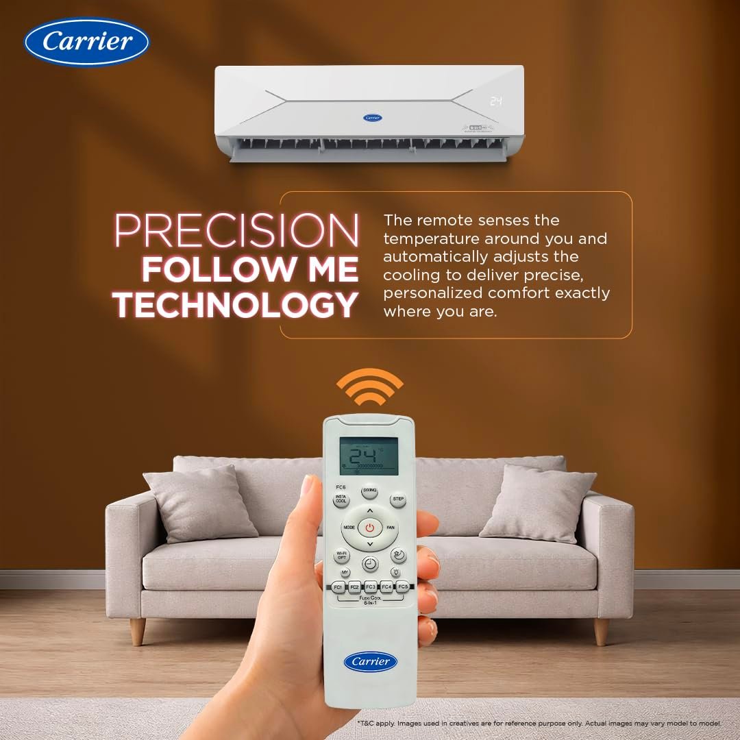Carrier 1.5 Ton 3 Star Flexicool Inverter Split AC White