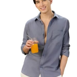 Bewakoof Men's Solid Linen Blend Shirt