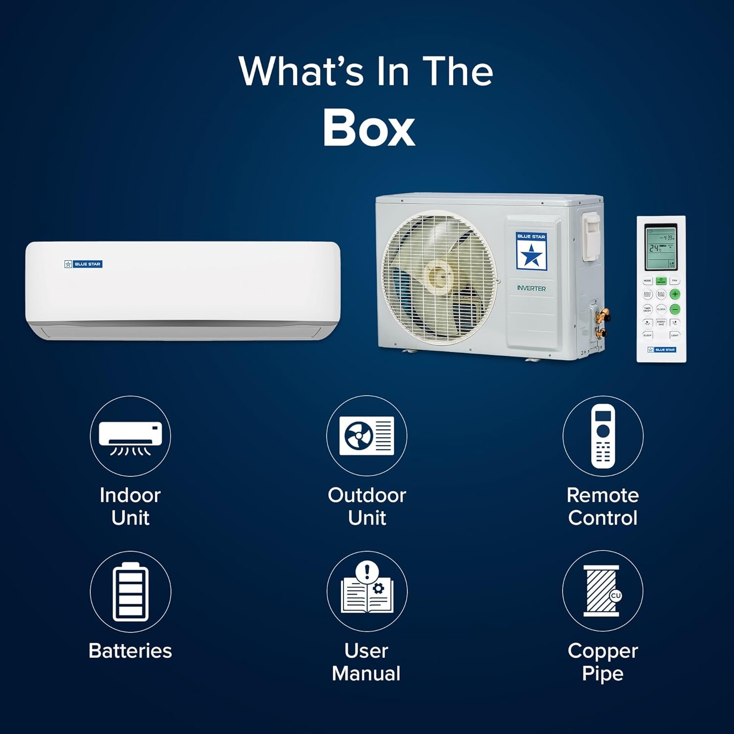 Blue Star 1.5 Ton Inverter Split AC White