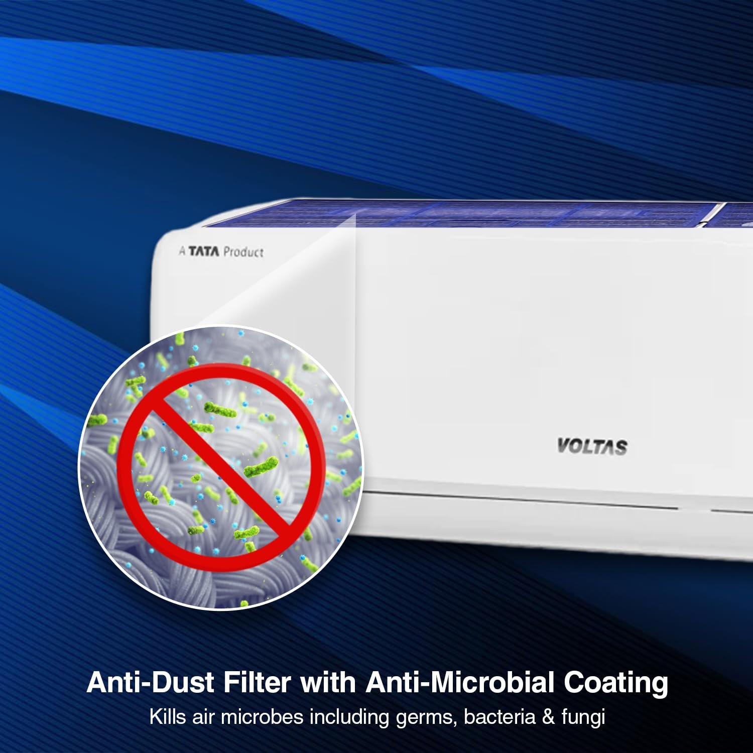 Voltas 1 Ton 3 Star, Inverter Split AC (Copper, LED Display, Anti-dust Filter, 123V Vectra Elegant, White) - Image 7