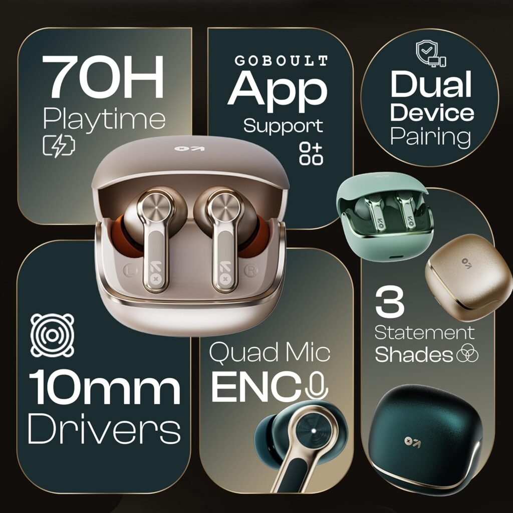 Boult Raven In-Ear Wireless Earbuds Emerald Green