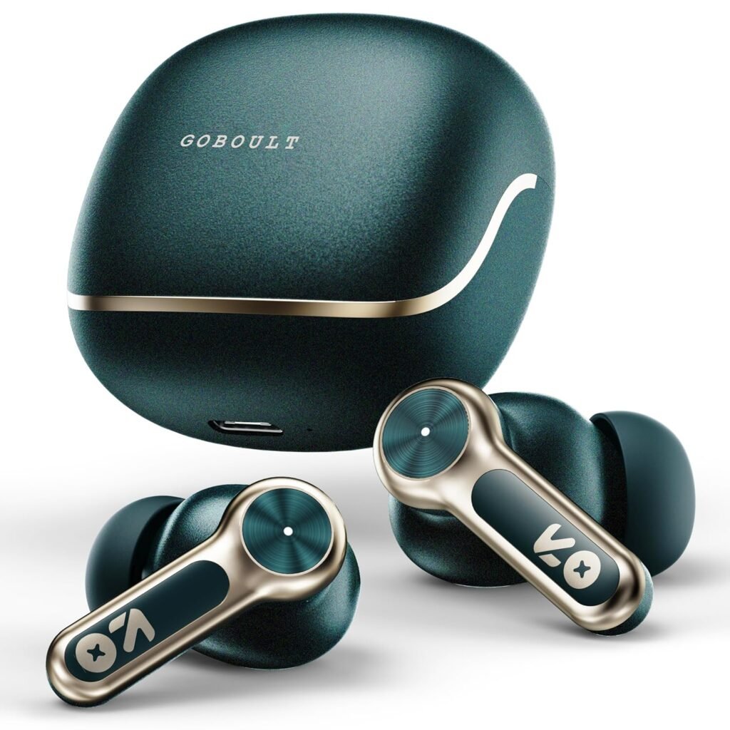 Wireless earbuds in Emerald Green.